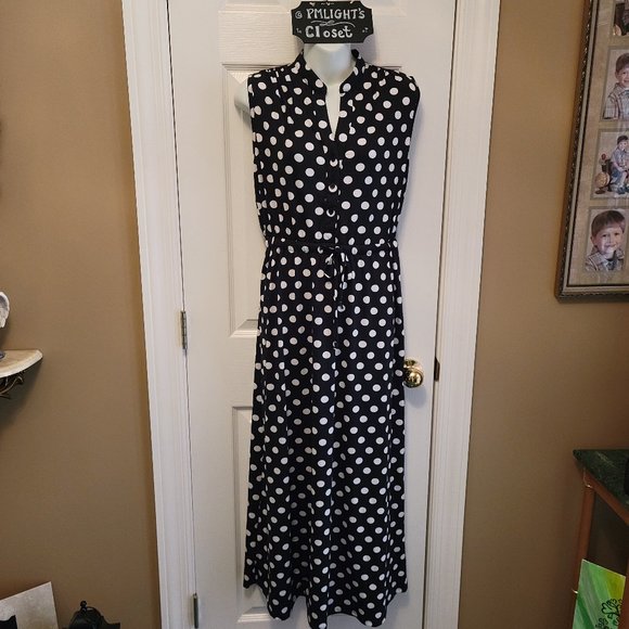 Robert Louis Medium Sleeveless Dress Black White